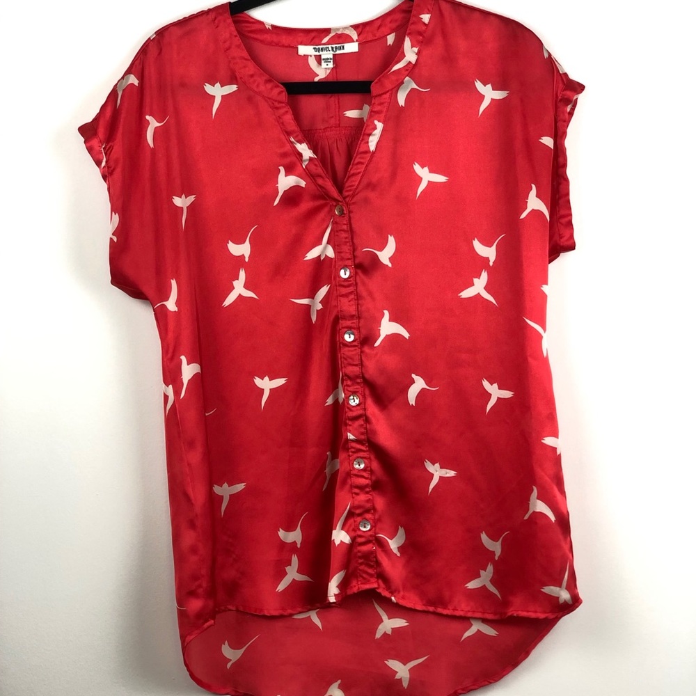 Red shirt with bird design size small